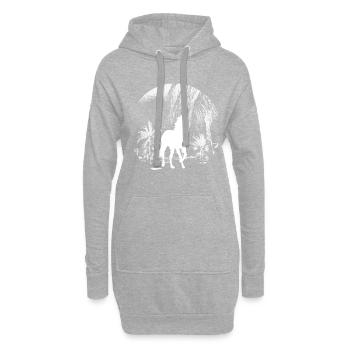 Chevaux chevaux - Sweat-shirt à capuche long Femme - gris chiné - Devant