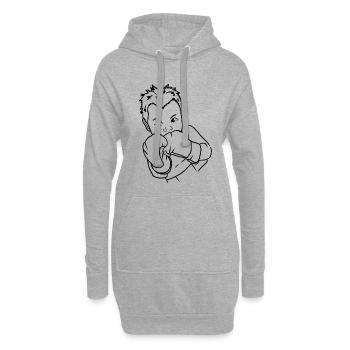 Boxing Baby in Black - Hoodie-Kleid - Grau meliert - Vorne