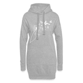 Pusteblume Schmetterlinge - Hoodie-Kleid - Grau meliert - Vorne