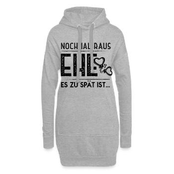 Ehe Gefangen Lustig Spruch Junggesellenabschied - Hoodie-Kleid - Grau meliert - Vorne