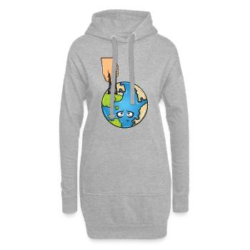 Planète verte - nature, changement climatique - Sweat-shirt à capuche long Femme - gris chiné - Devant