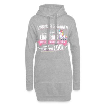 Einrad Sport Einradfahren Einhorn Spruch Geschenk - Hoodie-Kleid - Grau meliert - Vorne