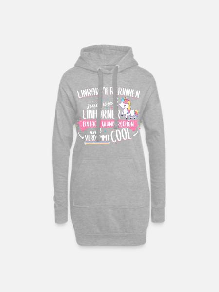 Einrad Sport Einradfahren Einhorn Spruch Geschenk - Hoodie-Kleid - Grau meliert