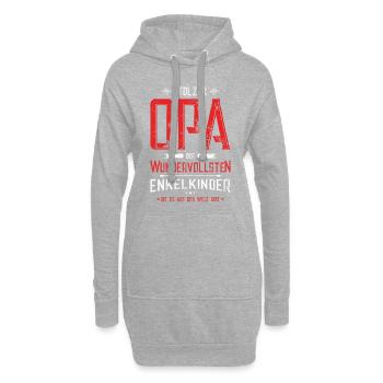 Stolzer Opa Enkelkinder - Hoodie-Kleid - Grau meliert - Vorne