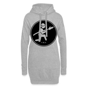 icône du service d'incendie - Sweat-shirt à capuche long Femme - gris chiné - Devant