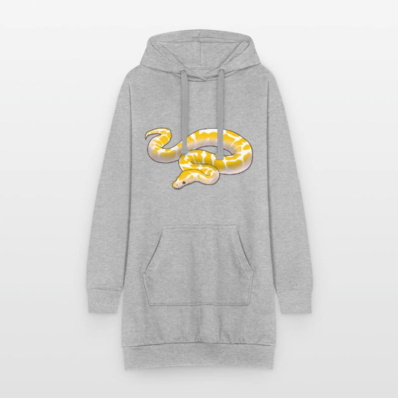 Albino ball python Python regius ballpython motif Sweat-shirt à capuche long Femme