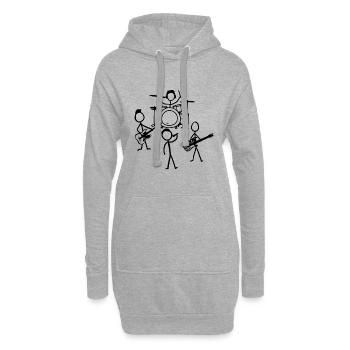 Band. Music. Outline. - Hoodie-Kleid - Grau meliert - Vorne
