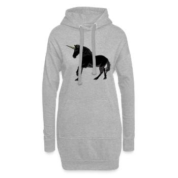 Licorne sauvage, le noir rare - Sweat-shirt à capuche long Femme - gris chiné - Devant