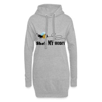 Elle est mon chéri - Sweat-shirt à capuche long Femme - gris chiné - Devant