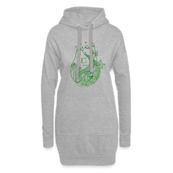 Keep earth simple - Sweat-shirt à capuche long Femme - gris chiné - Devant