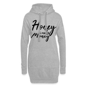 Chérie, je fais de l'argent - Sweat-shirt à capuche long Femme - gris chiné - Devant