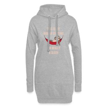 Dies ist mein menschliches Kostüm. Ich bin wirklich ein Faultier - Hoodie-Kleid - Grau meliert - Vorne
