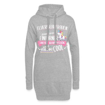Feuerwehrfrau Feuerwehr Einhorn Beruf Spruch - Hoodie-Kleid - Grau meliert - Vorne
