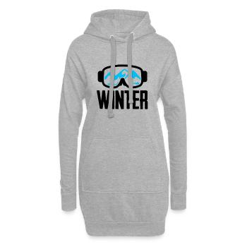 hiver - Sweat-shirt à capuche long Femme - gris chiné - Devant
