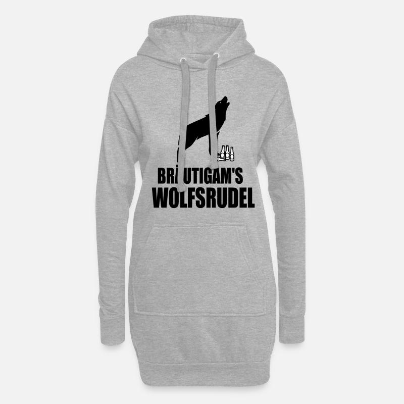 Bräutigam's Wolfsrudel - Hoodie-Kleid - Grau meliert