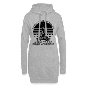 Hippie Outfit | Hippies 60er Peace Liebe Geschenke - Hoodie-Kleid - Grau meliert - Vorne