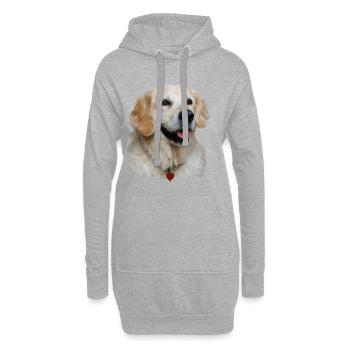 J'aime Golden Retriever - Sweat-shirt à capuche long Femme - gris chiné - Devant