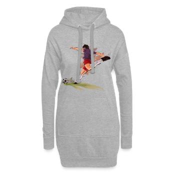 footballeur - Sweat-shirt à capuche long Femme - gris chiné - Devant