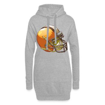 Football Helm - Hoodie-Kleid - Grau meliert - Vorne