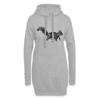 Écureuil roux - Sweat-shirt à capuche long Femme - gris chiné - Devant