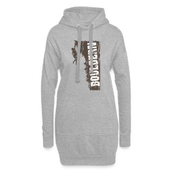 Blocage. Escalade. - Sweat-shirt à capuche long Femme - gris chiné - Devant