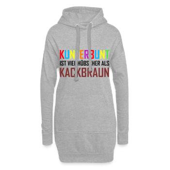 Gegen Rassismus | Nazis Links Antifa Geschenkideen - Hoodie-Kleid - Grau meliert - Vorne