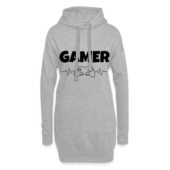 Ich bin Gamer! Computer Gamer Gaming Geschenk - Hoodie-Kleid - Grau meliert - Vorne