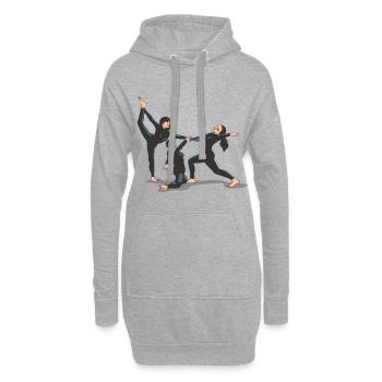 Groupe de danseurs chorégraphie danse jazz - Sweat-shirt à capuche long Femme - gris chiné - Devant