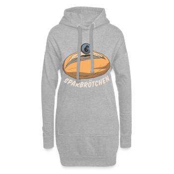 Tirelire tirelire pain pain - Sweat-shirt à capuche long Femme - gris chiné - Devant