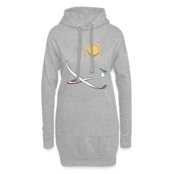 Segelflieger Segelflug in der Sonne - Hoodie-Kleid - Grau meliert - Vorne