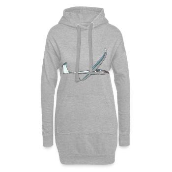 Planeur vol planeur planeur - Sweat-shirt à capuche long Femme - gris chiné - Devant