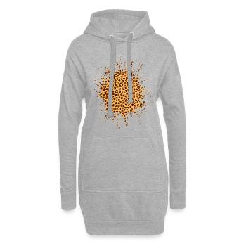 farbklecks animal print - Hoodie-Kleid - Grau meliert - Vorne