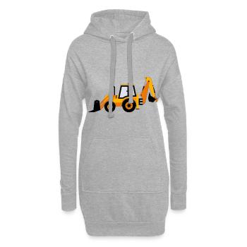 Bagger Geschenk Geschenkidee - Hoodie-Kleid - Grau meliert - Vorne