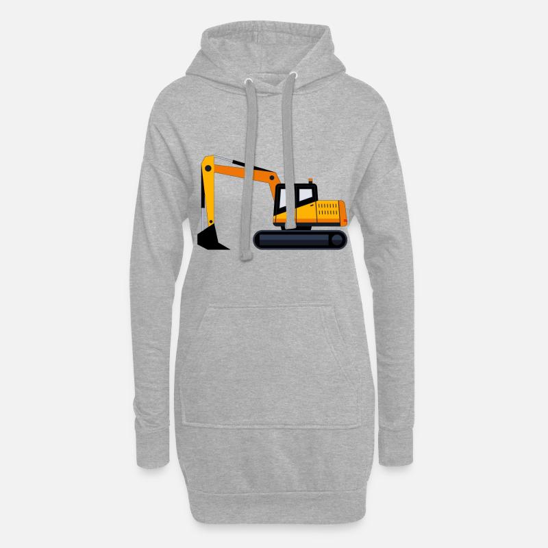 Excavator gift gift idea - Hoodie Dress - heather grey