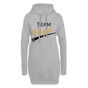 Équipe papa - Sweat-shirt à capuche long Femme - gris chiné - Devant