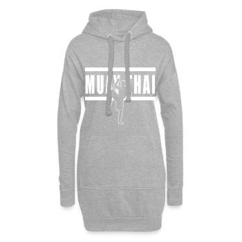 Muay Thai - Hoodie-Kleid - Grau meliert - Vorne
