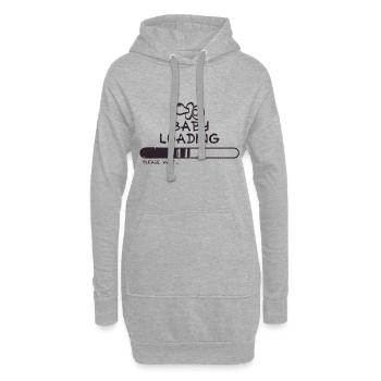 BABY LOADING - Schwangerschaft - Geschenkidee - Hoodie-Kleid - Grau meliert - Vorne