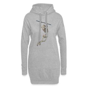 Skelett an der Klimmzugstange Fitness Sport - Hoodie-Kleid - Grau meliert - Vorne