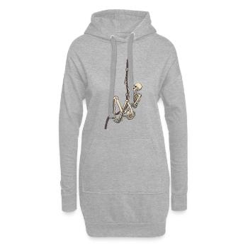 Skelett am Kletterseil Fitness Sport - Hoodie-Kleid - Grau meliert - Vorne