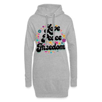 Hippie | Liebe Frieden Freiheit Hippies Geschenke - Hoodie-Kleid - Grau meliert - Vorne