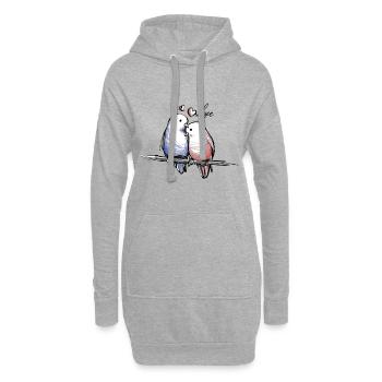 Liebende Voegel - Hoodie-Kleid - Grau meliert - Vorne