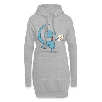 Dino Kids Birthday 3rd Birthday Gift - Sweat-shirt à capuche long Femme - gris chiné - Devant