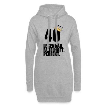 40. Geburtstag Geschenk - Hoodie-Kleid - Grau meliert - Vorne