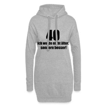 40. Geburtstag Geschenk - Hoodie-Kleid - Grau meliert - Vorne