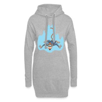 Wingsuit Voler singe - Sweat-shirt à capuche long Femme - gris chiné - Devant