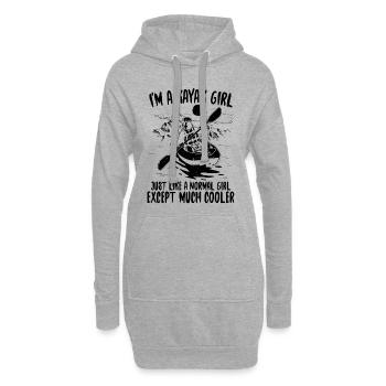 Fille de kayak | Cadeau de sport d'aviron canoë kayak - Sweat-shirt à capuche long Femme - gris chiné - Devant