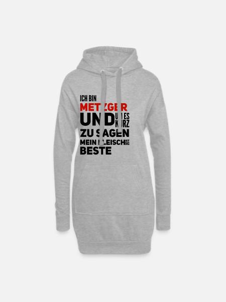 Metzger - Hoodie-Kleid - Grau meliert