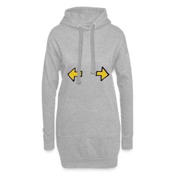 Blinker, Pfeile, Auto, Richtung, links, rechts - Hoodie-Kleid - Grau meliert - Vorne