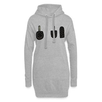 Auto, Pedale, Gas, Bremse, Kupplung - Hoodie-Kleid - Grau meliert - Vorne