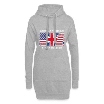 Un peu américain Un peu britannique - Sweat-shirt à capuche long Femme - gris chiné - Devant